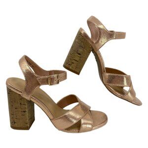 New Look Pink Metallic Heeled Sandals | Size 37EU